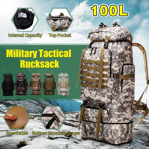 Waterproof Outdoor Camping Hiking 100L Large Capacity Backpack – view 10 – Pals By Design