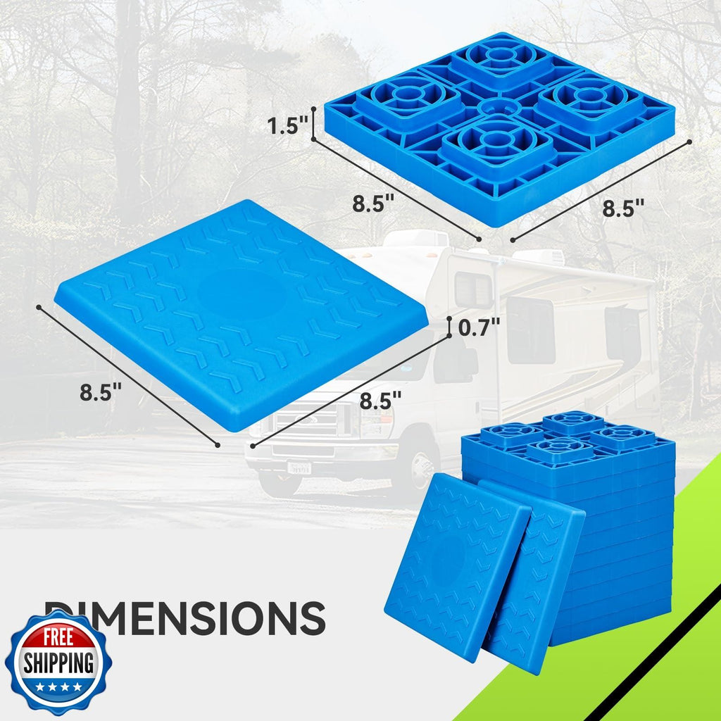 RVMATE RV Leveling Blocks 12 Pack, Heavy Duty Camper Leveling Blocks, Levelin