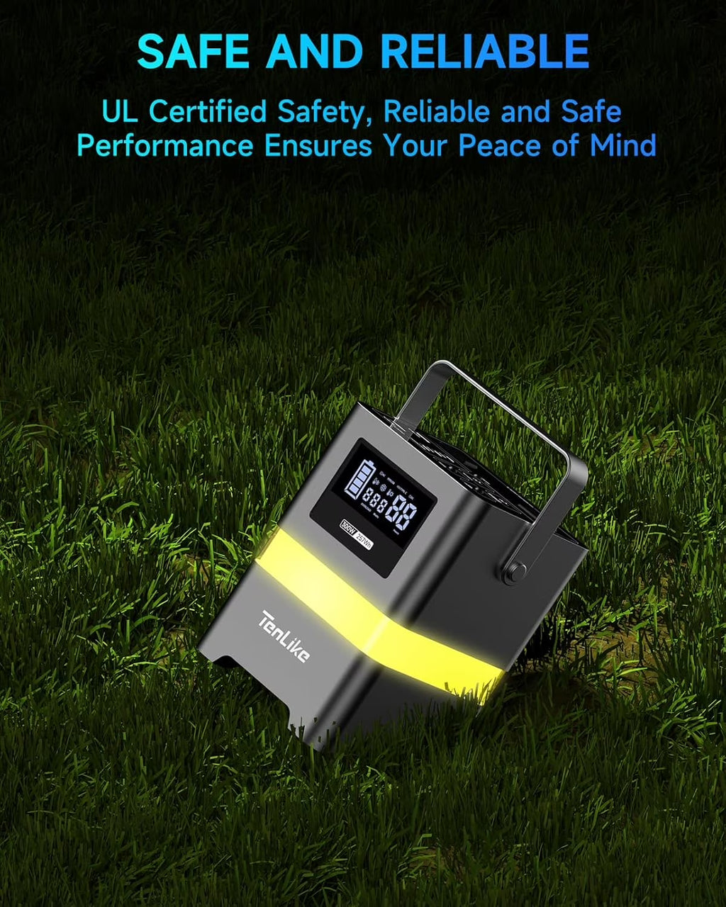 Portable Power Station, 300W 257Wh with Color LED Light, PD 100W Two-Way Fast Charge, AC Outlet Pure Sine Wave, DC, USB-A/USB-C, 120V Portable Power Bank for Camping Home Outdoor Use