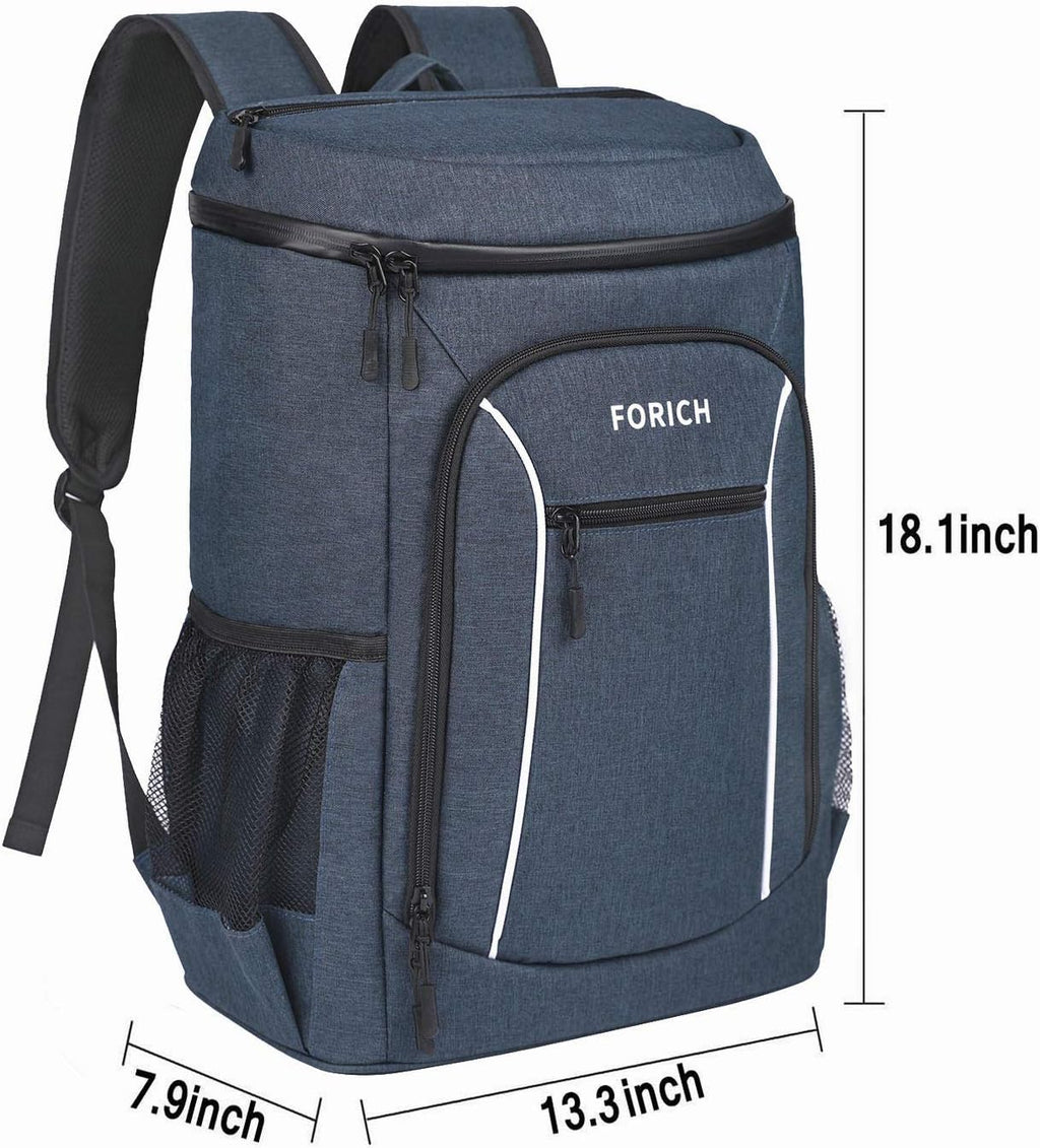 Cooler Backpack Portable Soft Backpack Coolers Insulated Leak Proof Large Cooler Bag for Men Women to Work Lunch Travel Beach Camping Hiking Picnic Fishing Beer Bottle Backpacks, 30 Cans (Blue)