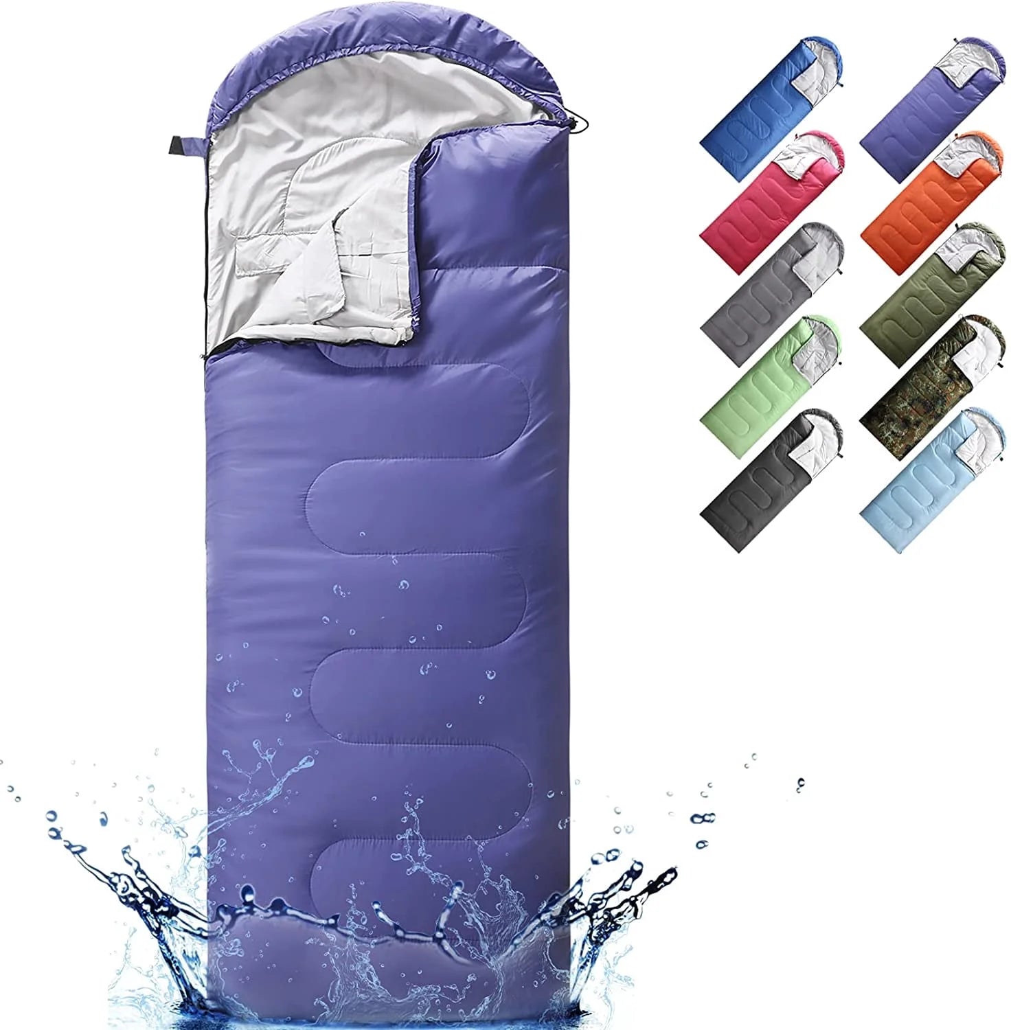 Single,Purple,Sleeping Bag,Adult Sleeping Bag,Camping,Hiking,Waterproof,Outdoor Travel,For 32℉.