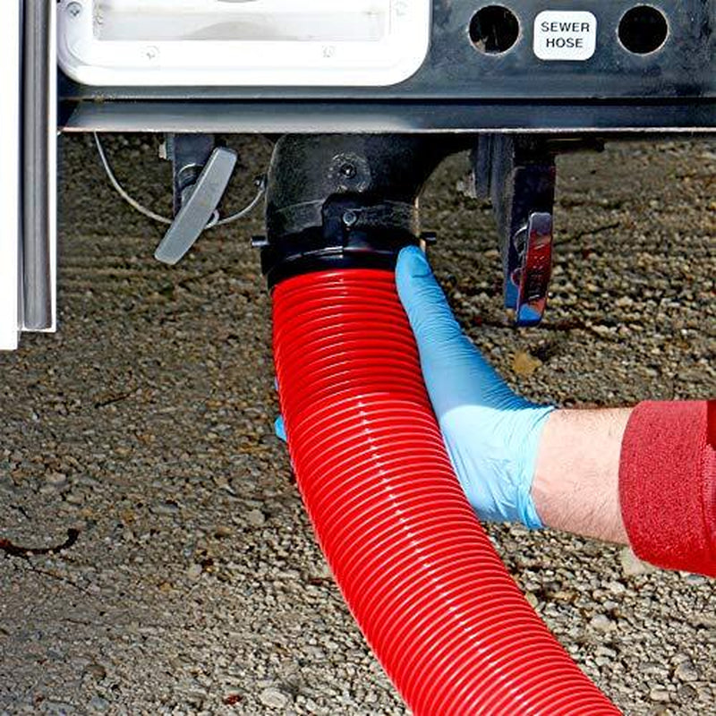 20 Ft RV Sewer Hose Kit with Clear 90 Degree Adapter Collapsible Durable Hose