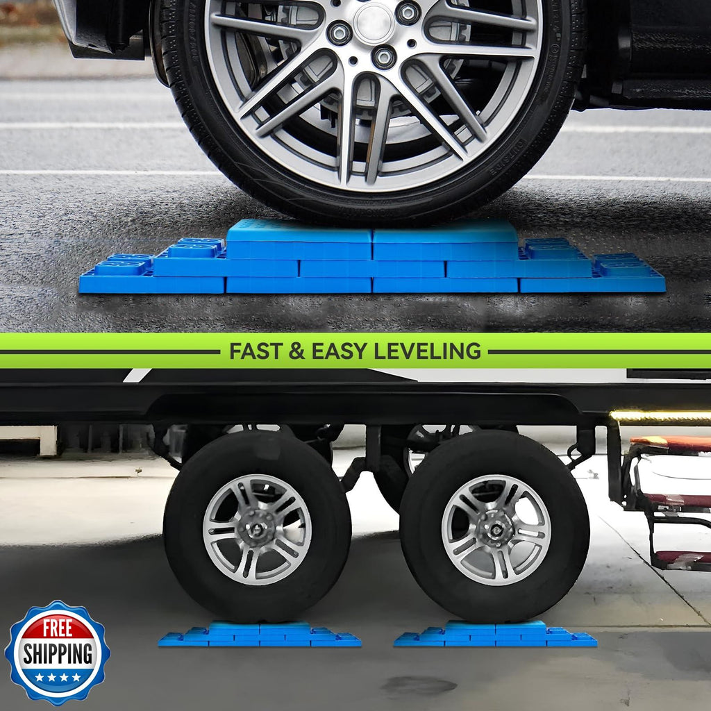 RVMATE RV Leveling Blocks 12 Pack, Heavy Duty Camper Leveling Blocks, Levelin