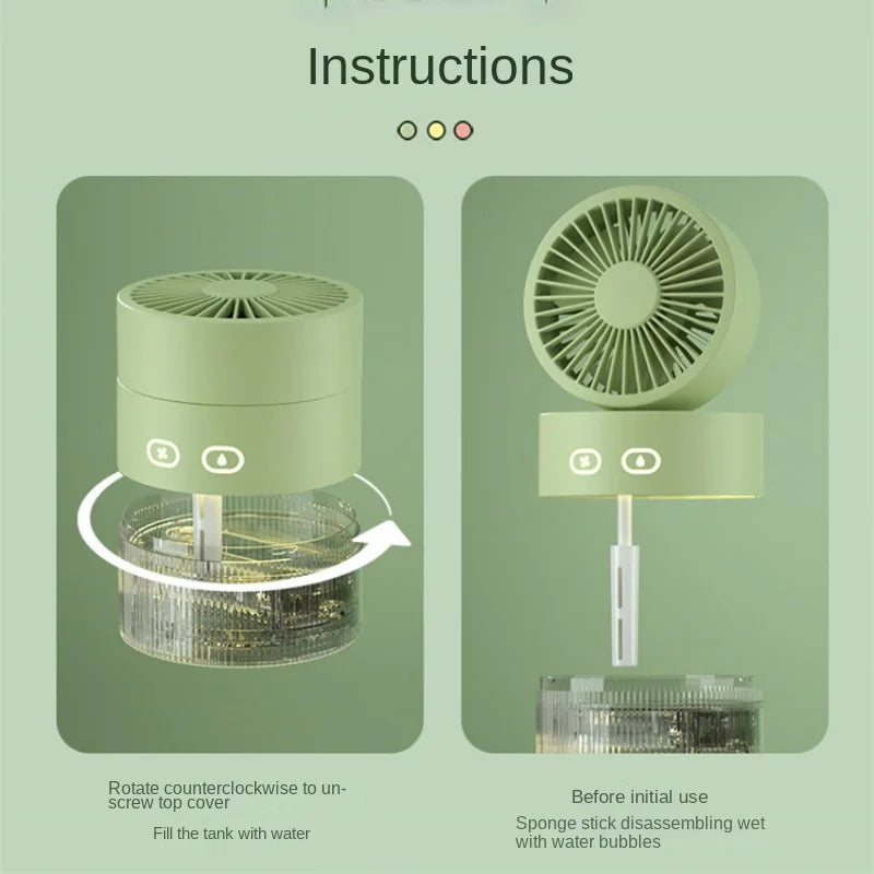Spray Cooling Fan USB Mini Fan Desktop Turbine Foldable Cold Air – view 6 – Pals By Design