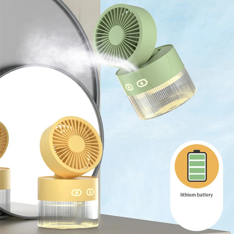 Spray Cooling Fan USB Mini Fan Desktop Turbine Foldable Cold Air – view 2 – Pals By Design