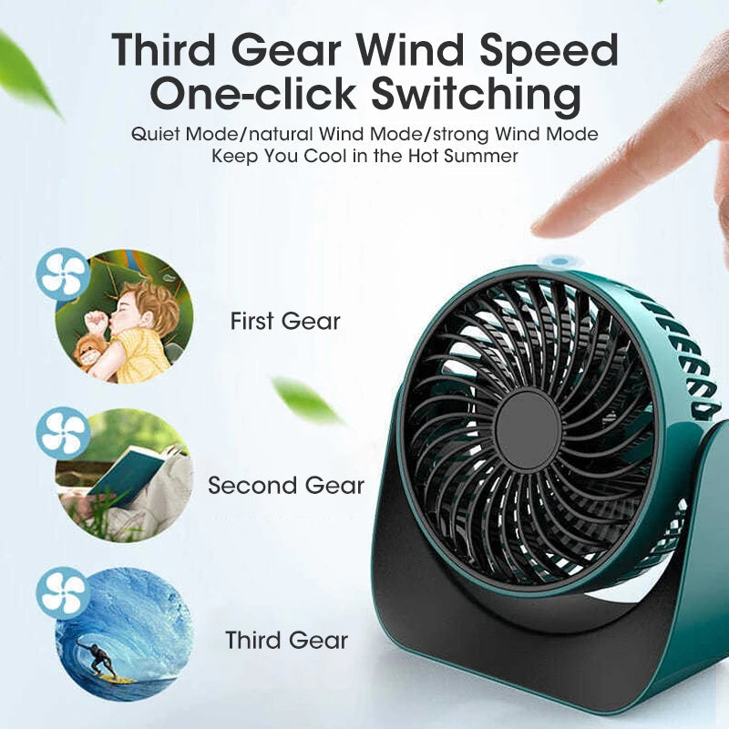 Wide-angle Air Supply Desktop Mini Usb Rechargeable Turbo Electric Fan – view 3 – Pals By Design