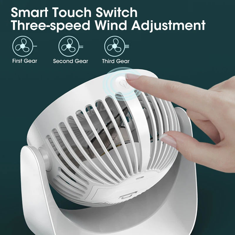 Wide-angle Air Supply Desktop Mini Usb Rechargeable Turbo Electric Fan – view 6 – Pals By Design
