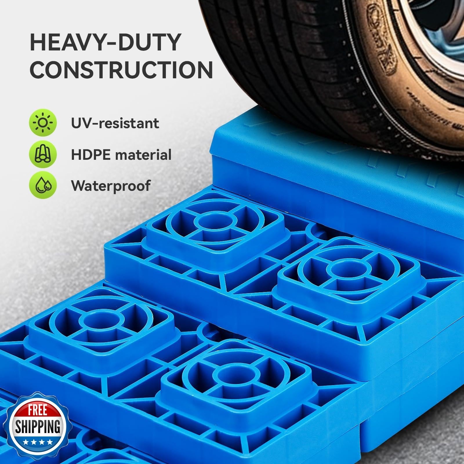 RVMATE RV Leveling Blocks 12 Pack, Heavy Duty Camper Leveling Blocks, Levelin