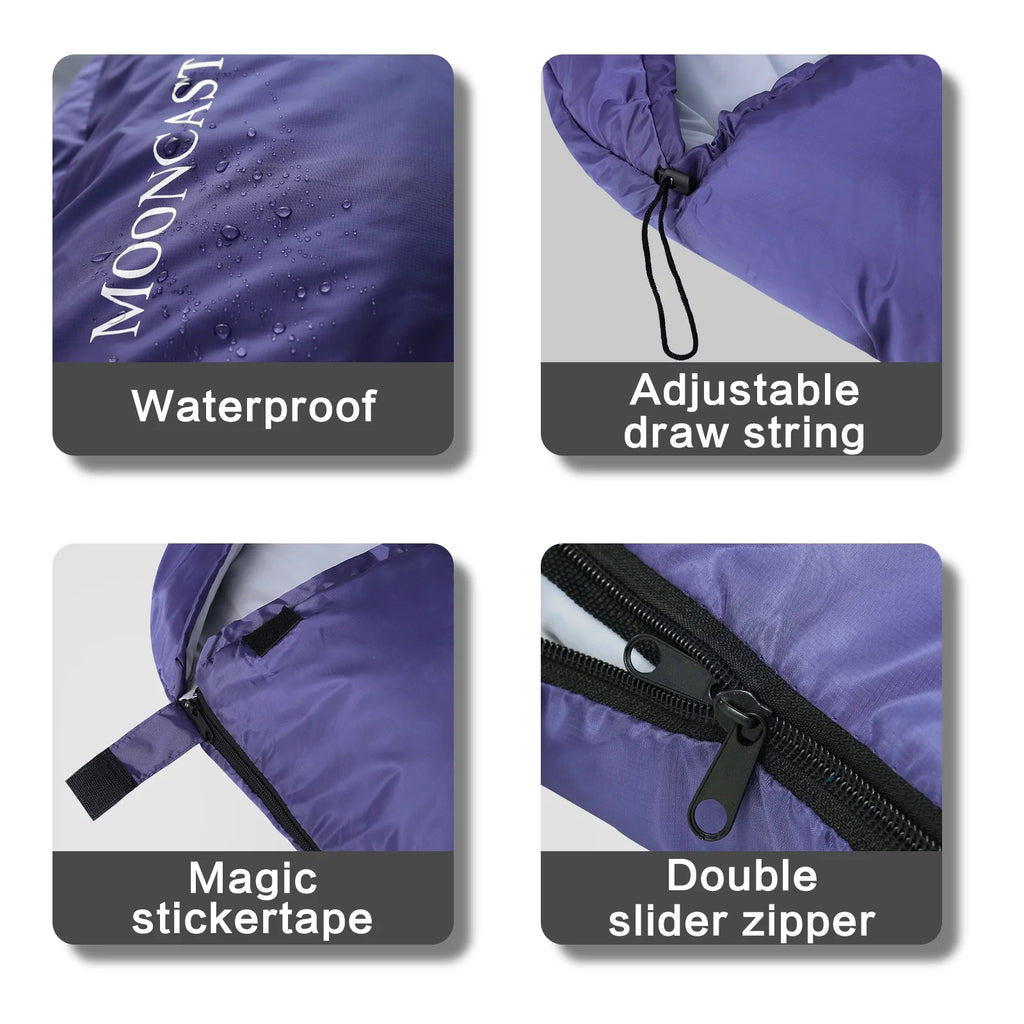 Single,Purple,Sleeping Bag,Adult Sleeping Bag,Camping,Hiking,Waterproof,Outdoor Travel,For 32℉.