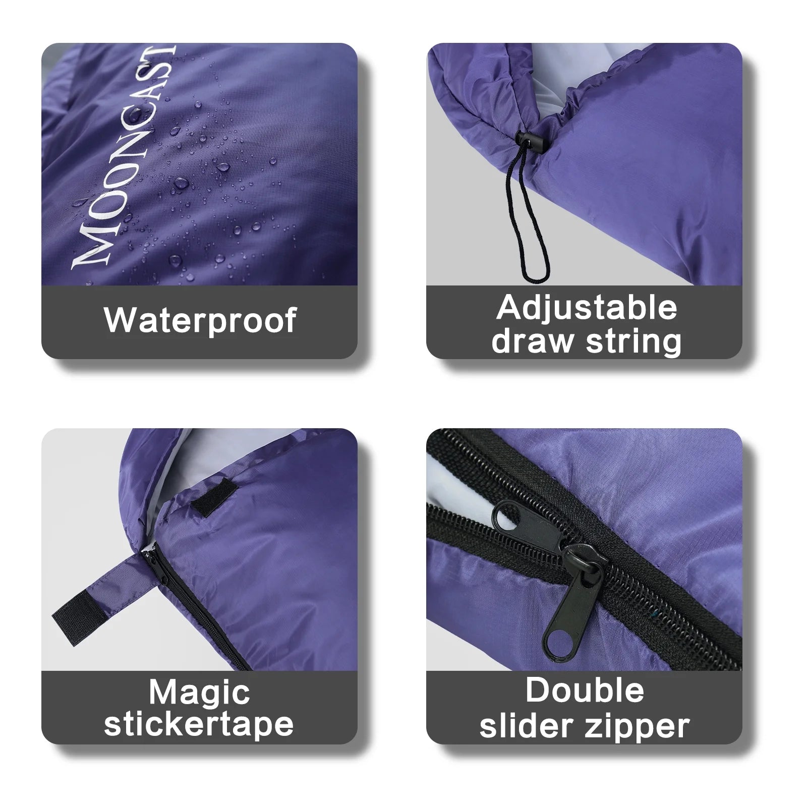 Single,Purple,Sleeping Bag,Adult Sleeping Bag,Camping,Hiking,Waterproof,Outdoor Travel,For 32℉.