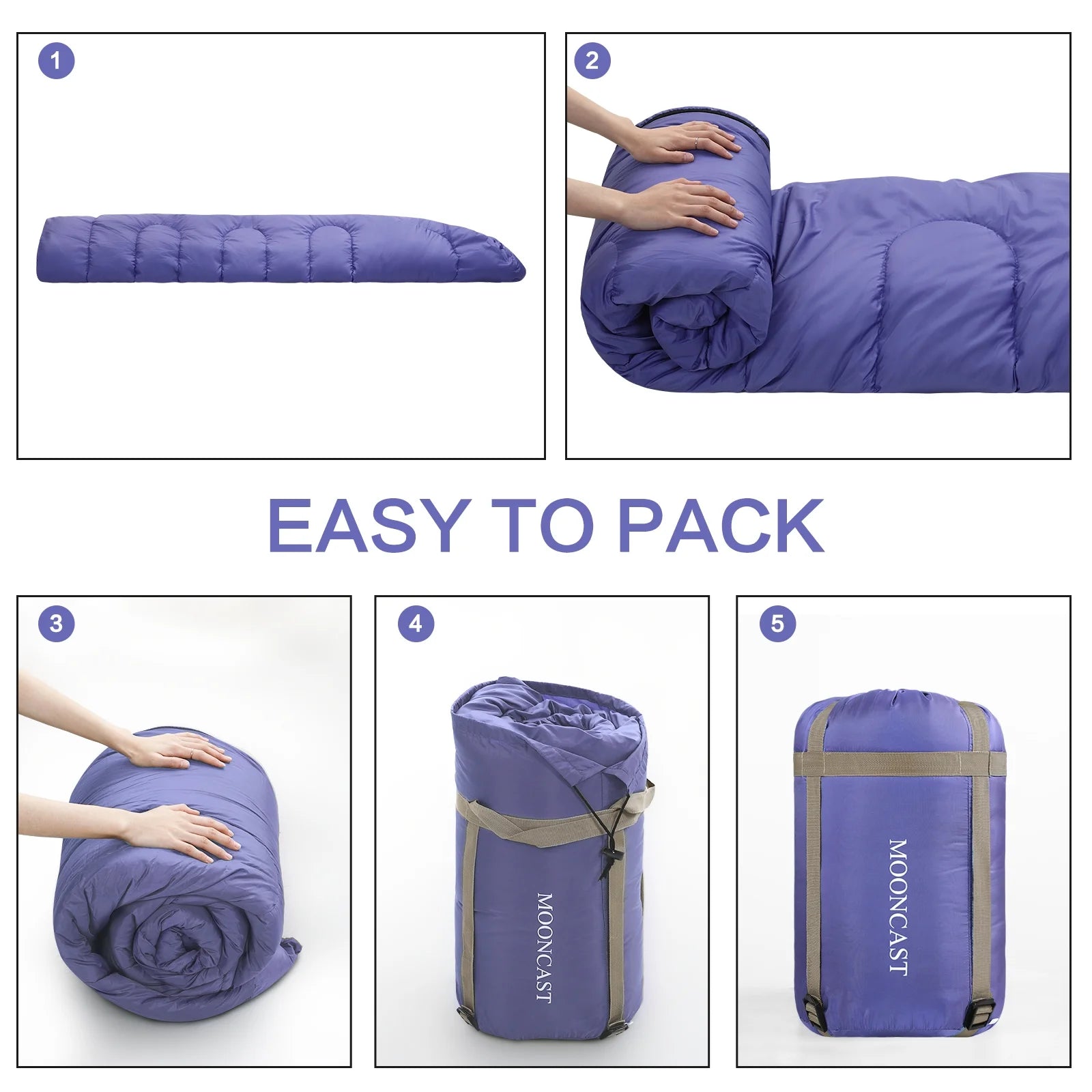 Single,Purple,Sleeping Bag,Adult Sleeping Bag,Camping,Hiking,Waterproof,Outdoor Travel,For 32℉.