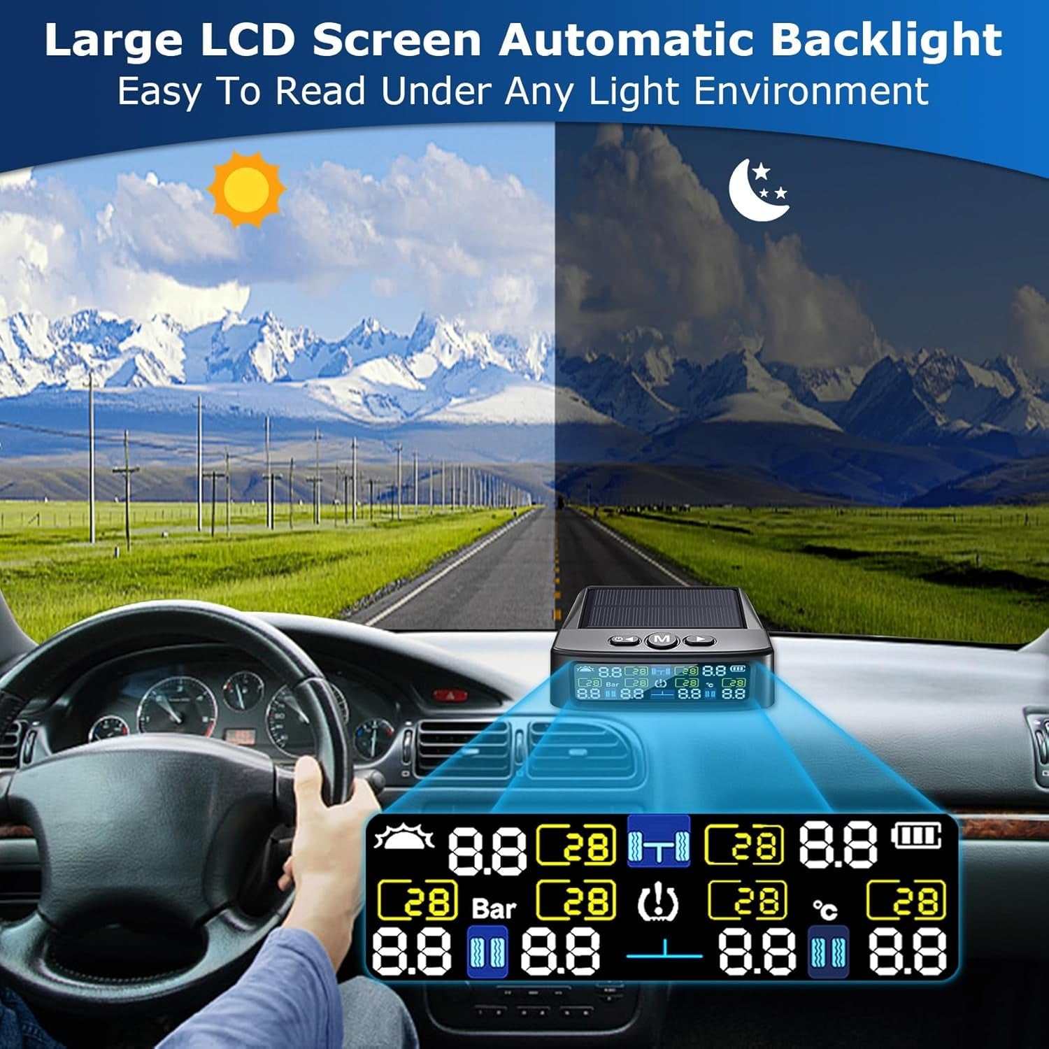 RV Tire Pressure Monitoring System -TPMS Tire Pressure Monitor with 6 Sensors,M1