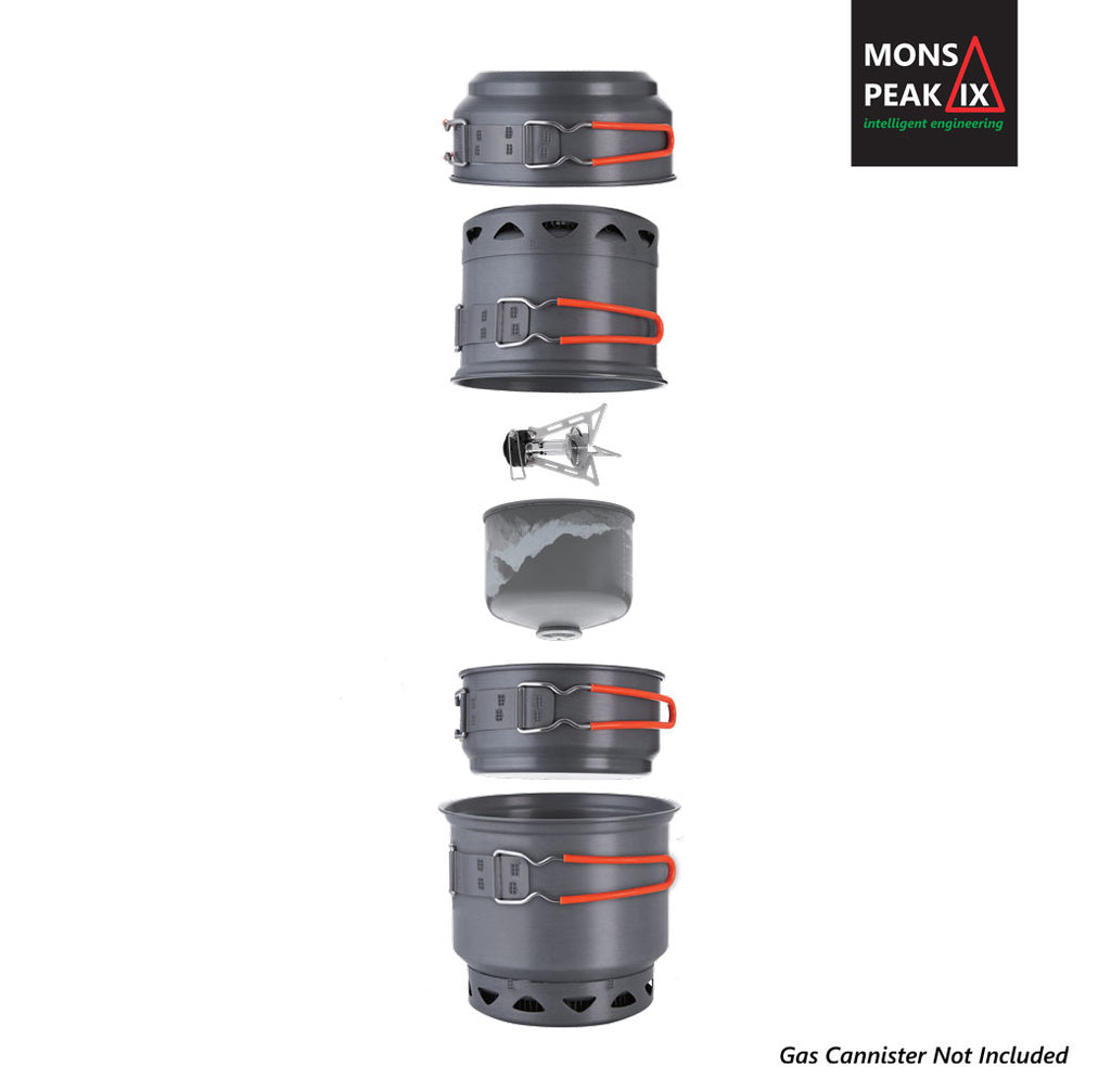 Mons Peak IX Trail 123 HE UL Cook Set with Stove – Pals By Design