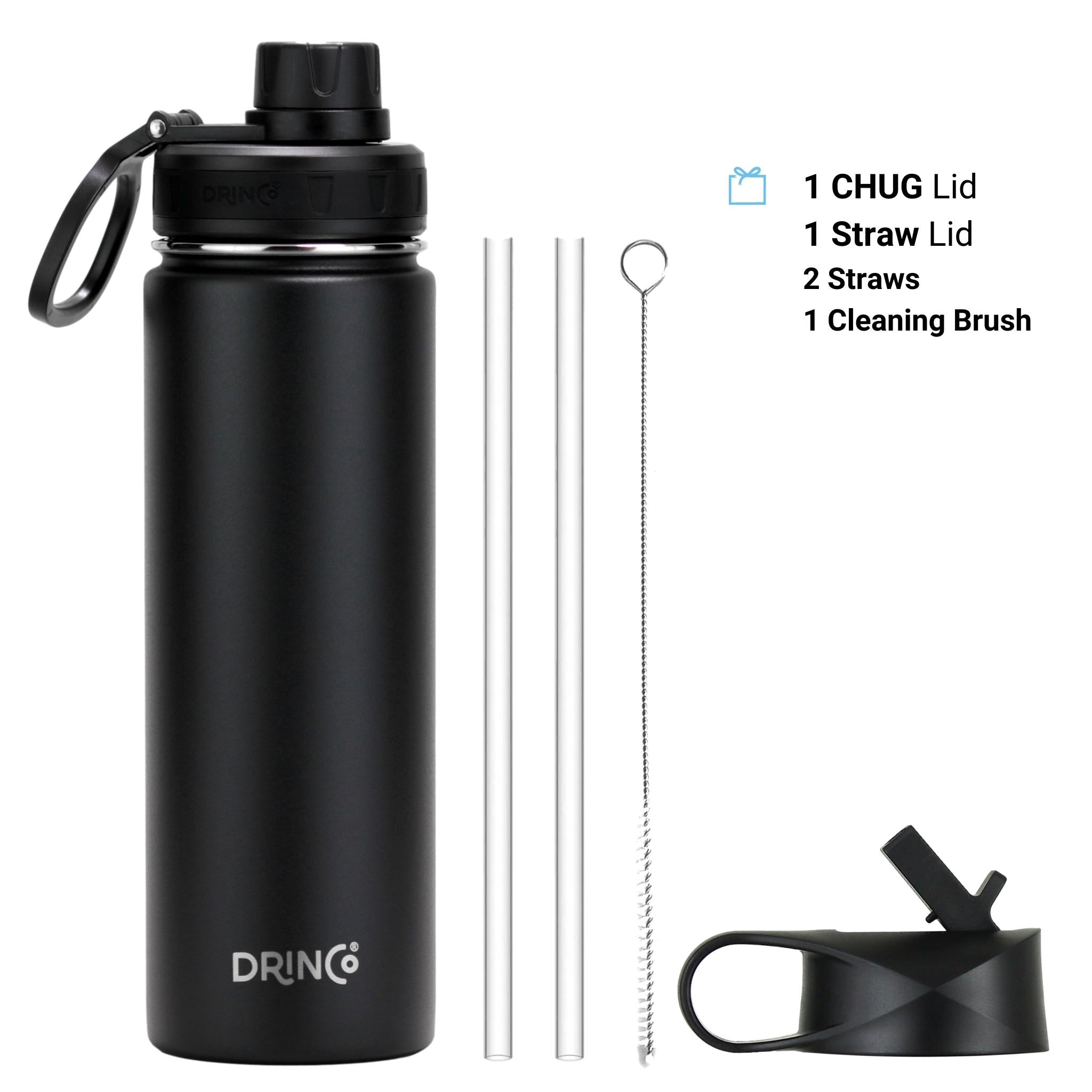 DRINCO 22oz Stainless Steel Sport Water Bottle - Black – view 3 – Pals By Design