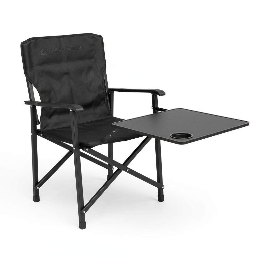 Heavy Duty Camping Director’s Chair with Side Table – Pals By Design
