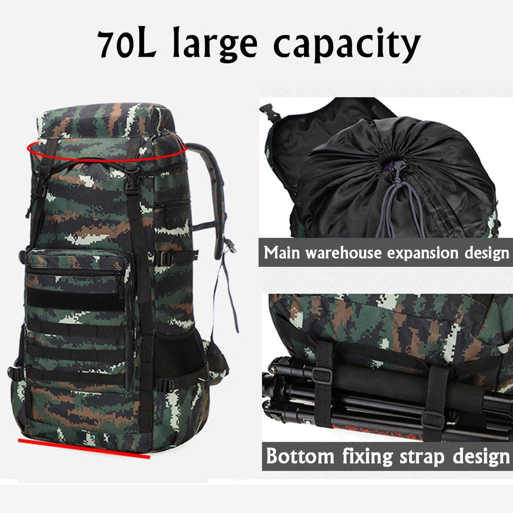 Waterproof Outdoor Camping 70L Military Backpack – view 3 – Pals By Design