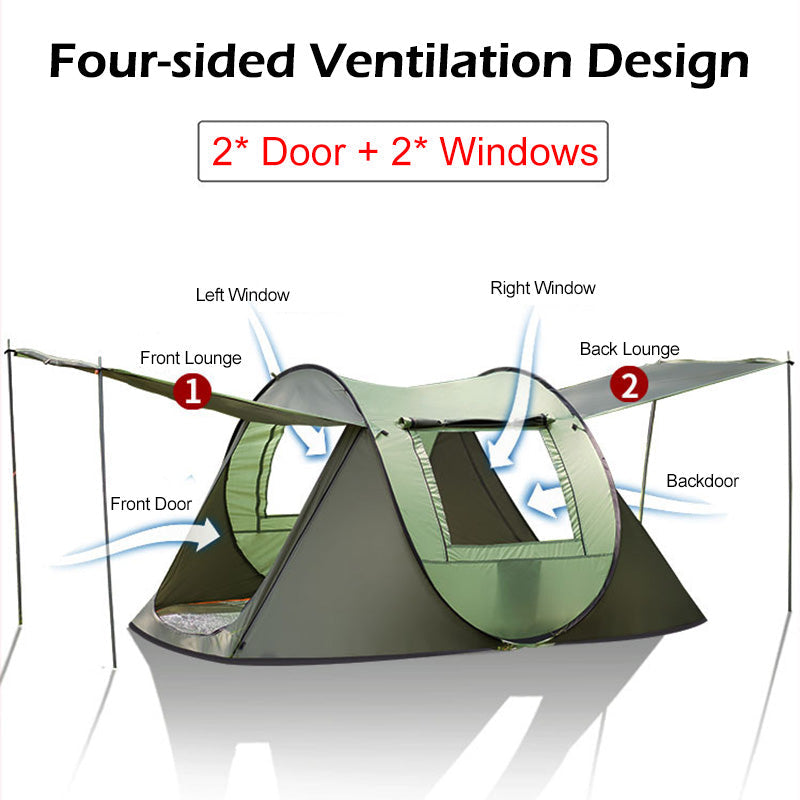 Large Capacity 4 to 5 Persons Automatic Pop Up Camping Tent – view 5 – Pals By Design
