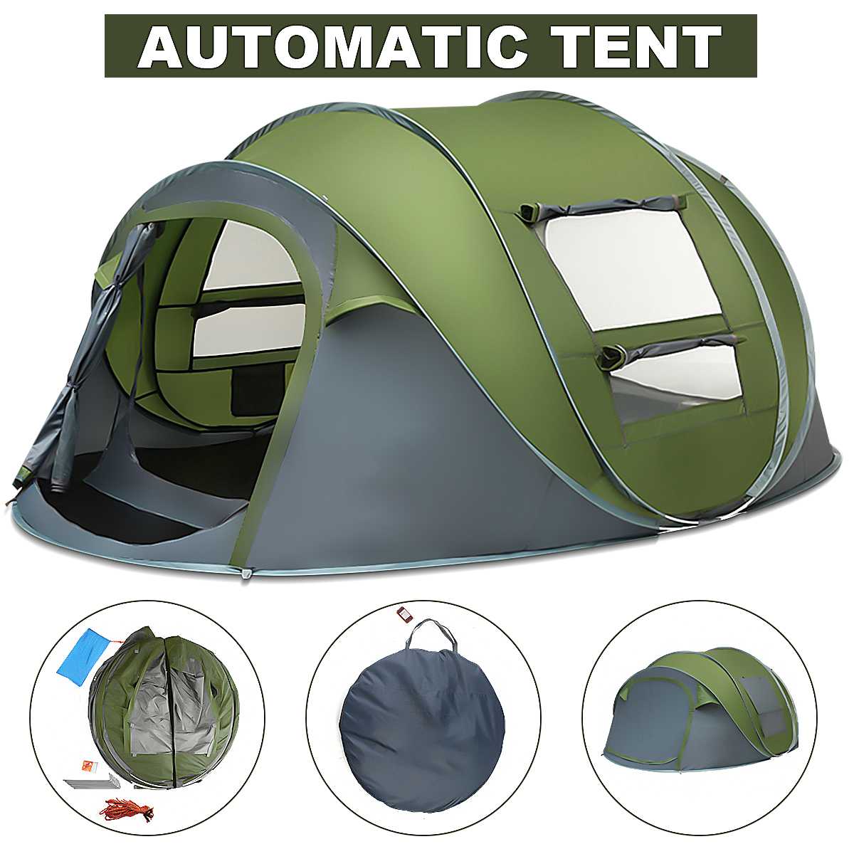 Large Capacity 4 to 5 Persons Automatic Pop Up Camping Tent – Pals By Design